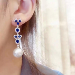 Fabricant en gros, boucles d'oreilles pendantes fines en argent sterling 925, perles naturelles rondes presque parfaites de 11 à 12 mm, talons hauts basiques - Product Image 5