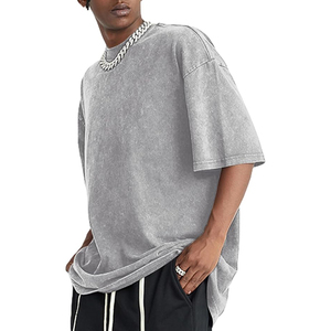 Camiseta de Algodón Gris Extra Grande para Hombre, Manga Corta, Cuello Redondo, Informal, Color Sólido, Diseño Liso, Corte Regular - Product Image 3
