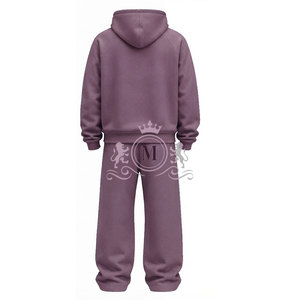 Ensemble de survêtement pour homme, couleur unie, coupe classique, 100% coton, sweat-shirt décontracté avec capuche, 320 g/m² - Product Image 3
