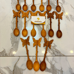 Vietnam Artisan Butterfly Carved Wooden Spoon Bamboo Tea Stirrer Dining Kitchen Utensil Bulk Export Customizable - Product Image 1