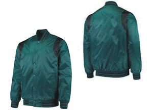 Chaqueta Varsity Verde para Hombre, Corte Regular, Cuello Camisero, Color Sólido, Poliéster, Ropa Casual de Otoño - Product Image 4