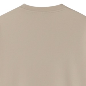 Men Oversized Beige T Shirt Short Sleeve Crew Neck Cotton Casual Streetwear Top <b>Small</b> <b>Chest</b> Logo Print Summer Tee - Product Image 4