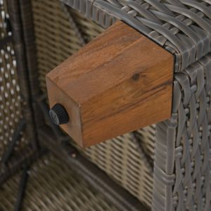 K & K-Juego de muebles para patio exterior, 8 piezas, beige, cojín grueso, mecedoras giratorias de ratán, mesa de almacenamiento de acacia, juego de mimbre para jardín - Product Image 6