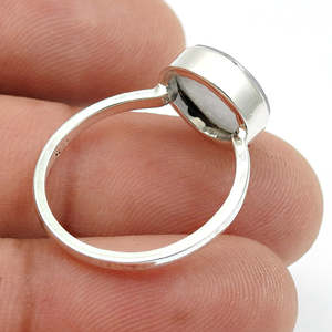 Round Cut Natural Blue Lace Agate Gemstone <b>Ring</b> Crafted From 925 Sterling Silver Unique Cocktail <b>Boho</b> <b>Ring</b> At Wholesale Price - Product Image 4