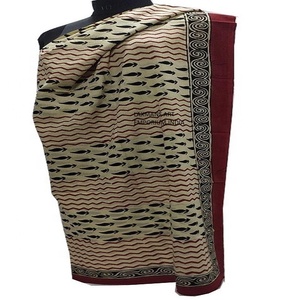 Vente chaude main bloc imprimé coton paréo sarongs Indigo été plage sarongs vente chaude main bloc imprimé coton été - Product Image 4