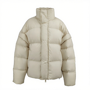 Doudoune matelassée chaude pour femme avec logo personnalisé, col montant, coupe oversize, en duvet, pour l'hiver - Product Image 1