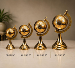 Globe terrestre artisanal en laiton massif avec carte gravée, décoration de bureau vintage, globe de table, décoration de bureau ou de salle d'étude, inspiré des voyages - Product Image 2