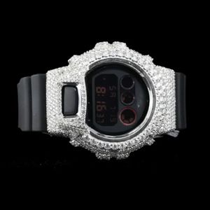Reloj de Alta Calidad con Diamante Cultivado en Laboratorio DEF, Caja Cuadrada de Aleación de 40 mm, Esfera de Cristal, Estilo Hip Hop Ejecutivo de 20 mm, Movimiento de Cuarzo Incoloro - Product Image 5