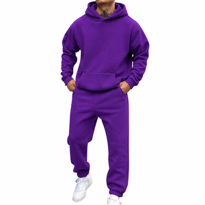 2026 New Arrival Men's Pullover <b>Hoodie</b> and Jogger Pants Set Premium Fleece Tracksuit Wholesale Manufacturer - Product Image 4