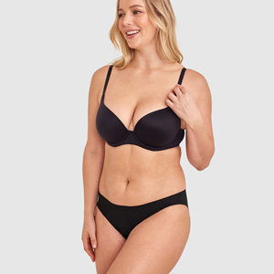 Sujetador Deportivo Transpirable para Mujer, Copa 3/4, Sin Costuras, Color Negro Sólido, Espalda en Y, Tejido de Poliéster/Nailon, Lavable a Máquina - Product Image 3