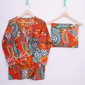 Conjunto de Pijama Hecho a Mano para Mujer, Estampado Floral, 100% Algodón, Cuello Elástico, Mangas Largas, Suave y Transpirable, para Verano, Otoño e Invierno - Product Image 2