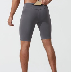 Pantalones cortos de compresión personalizados al por mayor para hombre, tela elástica para gimnasio y fitness, transpirable y que absorbe la humedad, ropa deportiva para correr y entrenar. - Product Image 6