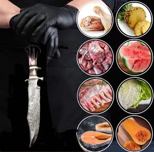 Cuchillo de hoja fija forjado a mano de acero de Damasco, tipo Bowie, con mango de hueso de color OEM y guardacuchillo de latón, cuchillo táctico para exteriores de alta durabilidad. - Product Image 4