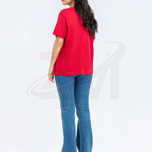 Camiseta de Algodón con Estampado Gráfico para Mujer, Corte Holgado Informal, Tejido Transpirable y Suave, Ropa de Calle de Verano, Moda Moderna - Product Image 5