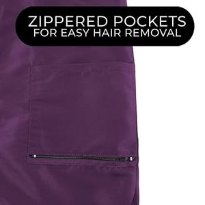 Chaleco Casual Ecológico para Estilista de Salón con Cierre de Pedrería, Tela Iridiscente, Cuello en V Ajustable, Talla Grande, Color Morado - Product Image 2