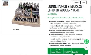 Doming <b>Punch</b> Block <b>Set</b> 40 Piece Jewelry Tool Steel Forming Dapping <b>Set</b> With Wooden Stand | Item No GS-619 - Product Image 3