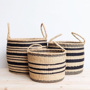 Cesta de Almacenamiento de Seagrass Bolga Hecha a Mano, Cesta Plegable Ecológica Tejida a Mano, Organizador Sostenible para el Hogar, Suministro al por Mayor - Product Image 1