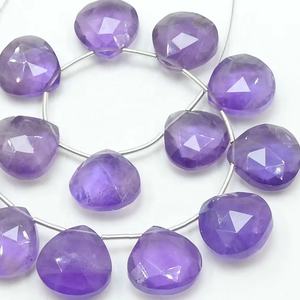 Améthyste en forme de cœur, perles à facettes 14X14MM pour la fabrication de bijoux, fournitures de grossiste - Product Image 1