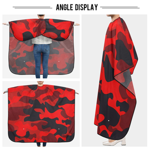 ผ้าคลุมตัดผมสำหรับช่างตัดผมมืออาชีพ ผ้าคลุมซาลอนกันน้ำ ผลิตจากโพลีเอสเตอร์ พิมพ์ลายแบบซับลิเมชั่นตามสั่ง ปรับขนาดที่คอได้ - Product Image 5