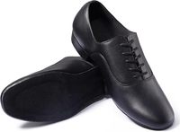 Zapatos de Baile Latino para Hombre, de Cuero con Cordones, Forro de Tela de Algodón, para Salsa, Tango, Baile de Salón, Moderno, Profesional, Práctica y Actuación