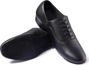 Men's Latin <b>Dance</b> Shoes Leather Lace-up Cotton Fabric Lining Salsa Tango Ballroom Modern Professional Performance Practice - Product Image 3