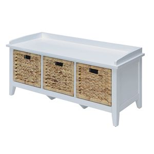 Panca a 3 cassetti Beige e bianco per mobili da soggiorno - Product Image 2