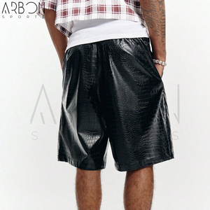 Shorts en cuir pour hommes, réutilisables, confortables, durables, couleur noire 2026, fabriqués sur mesure par un bon fournisseur - Product Image 3