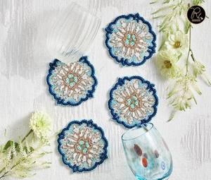 Posavasos Artesanales con Cuentas, Decorativos, Hechos a Mano, Accesorios de Protección para Mesa, para Tazas de Café, Té, Vino, Regalos - Product Image 4