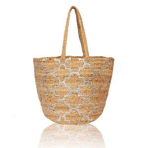 Bolso de mano de yute hecho a mano de moda 2026, con logotipo personalizado, de lona reutilizable, fabricado en India, para mujeres y niñas - Product Image 4