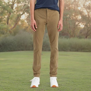 Pantalones Chinos Estándar para Hombre, Corte Ajustado, Mezcla de Algodón Cómoda, Pantalones Casuales de Trabajo, Ajuste Delgado, Pantalones de Oficina Modernos - Product Image 3