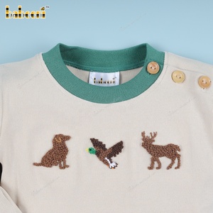 Cardigan de luxe personnalisable brodé 100 % laine certifiée OEKO-TEX pour bébés garçons, pull épais à col rond, motif animalier, idéal pour l'hiver - Product Image 2