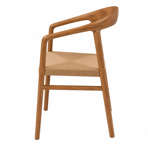 Scandinavian Eco-Friendly Durable Waterproof Wooden <b>Dining</b> <b>Chair</b> Woven Seat Curved Backrest Modern Home Office School Park - Product Image 2