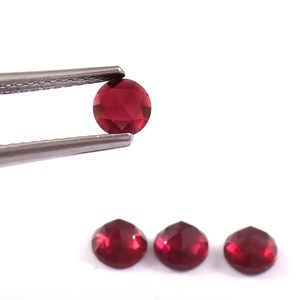 Lot en gros de cabochons de grenat rouge naturel 6x6mm, taille rose, dos plat, calibrés, pierres précieuses en vrac pour la fabrication de bijoux - Product Image 2