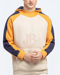Mens Hooded Sweatshirt Raglan Sleeve Cotton French Terry Casual Long Sleeve Autumn Wear with Front Logo Pocket Regular Fit - Product Image 1