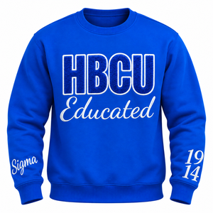 Sweat-shirt à col rond pour homme Phi Beta Sigma Royal Blue, motif lettres Sigma, manches longues, en polaire, pour la fraternité HBCU, édition 1914 - Product Image 3