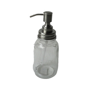 Bon verre Mason pot en acier inoxydable distributeur de savon liquide verre Marson pot distributeur de savon maison cuisine verre distributeur de savon - Product Image 3