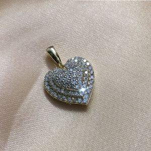 Collier pendentif cœur halo en diamant naturel 1,10 carats pour femme, en argent sterling plaqué or, serti à griffes, tendance, pour mariage et fiançailles - Product Image 1