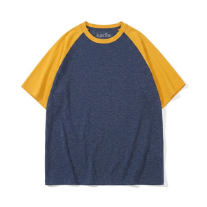 เสื้อยืดเบสบอลแขนสั้นผ้าคอตตอนหนา 200 กรัม ทรงปกติ สีพื้น คุณภาพสูง แบบ OEM สั่งทำสีได้ พร้อมโลโก้ - Product Image 1