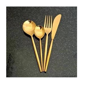 Juego de Cubiertos de Acero Inoxidable de Lujo de Cuatro Piezas, Duradero, Apto para Lavavajillas, con Acabado Dorado, Cubertería al por Mayor - Product Image 3
