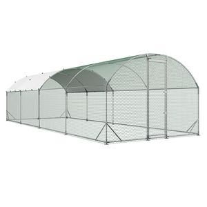 Pollaio in Metallo Robusto 9 x 25 x 6.6 piedi, Impermeabile con Tetto a Cupola, Nuovo Grande Recinto per Polli con Accesso Interno - Product Image 1