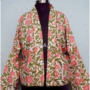Chaqueta Kantha Hecha a Mano, Suave, Elegante y Lujosa, 100% Algodón, Corta, para Primavera, Invierno, Festivales, Fiestas, para Mujer - Product Image 2