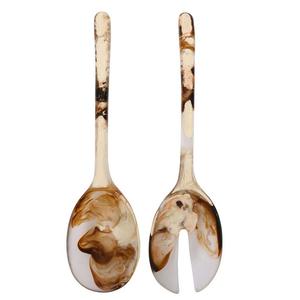 Handmade Modern Design Aqua Blue Swirl Polyresin Eco-Friendly Dishwasher <b>Safe</b> Salad Server Spoon Set Multi-Purpose Stir <b>Tools</b> - Product Image 5