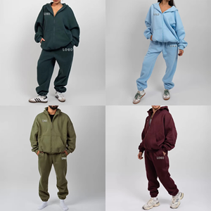 Conjunto de Sudadera con Capucha y Pantalones Deportivos Unisex para Hombre y Mujer, 500 GSM, Talla Grande, Personalizable, con Cierre Completo - Product Image 6