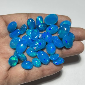 Ópalo Etíope de Color Pryba, Ópalo Azul Natural, Cabujón de Corte Ovalado, Ópalo de Fuego Genuino, Gema Suelta para Joyería y Regalo - Product Image 4