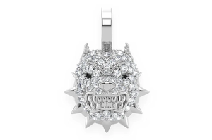 Pendentif Masque de Démon Oni Plaqué Or Rose avec Strass en Cristal, Breloque Thème Punk pour Cadeau Unisexe - Product Image 3
