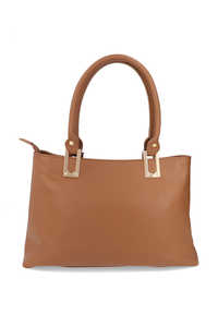 Elegant Premium Quality <b>Tan</b> Leather Tote <b>Handbag</b> with Sophisticated Gold Tone Hardware Designed for Modern Women - Product Image 6