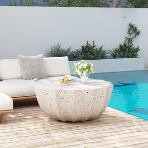 Tavolino da Caffè Moderno in Cemento MgO da 90 cm, Resistente e Impermeabile, per Terrazze, Giardini e Cortili - Product Image 4