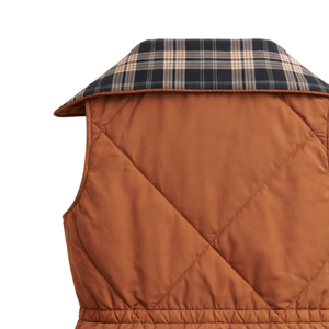 Gilet matelassé réversible pour femme, sans manches, doublure à carreaux, fermeture éclair sur le devant, chaud, décontracté, tendance, bodywarmer - Product Image 5