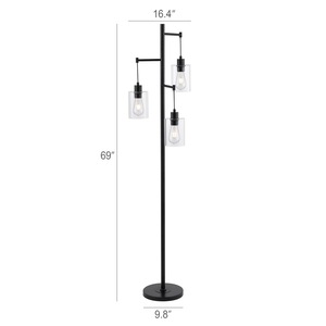 Lampadaire trépied en bois de style nordique avec abat-jour en lin pour appartements chaleureux et projets hôteliers - Product Image 3