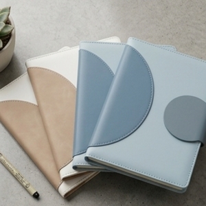 Aurelux A5 PU Leather Half Moon Flap Premium <b>Diary</b> Multicolor Business Journal <b>with</b> Custom Logo for Office Meetings - Product Image 3
